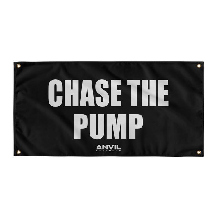 Black banner with 'CHASE THE PUMP' text and Anvil logo on a white background