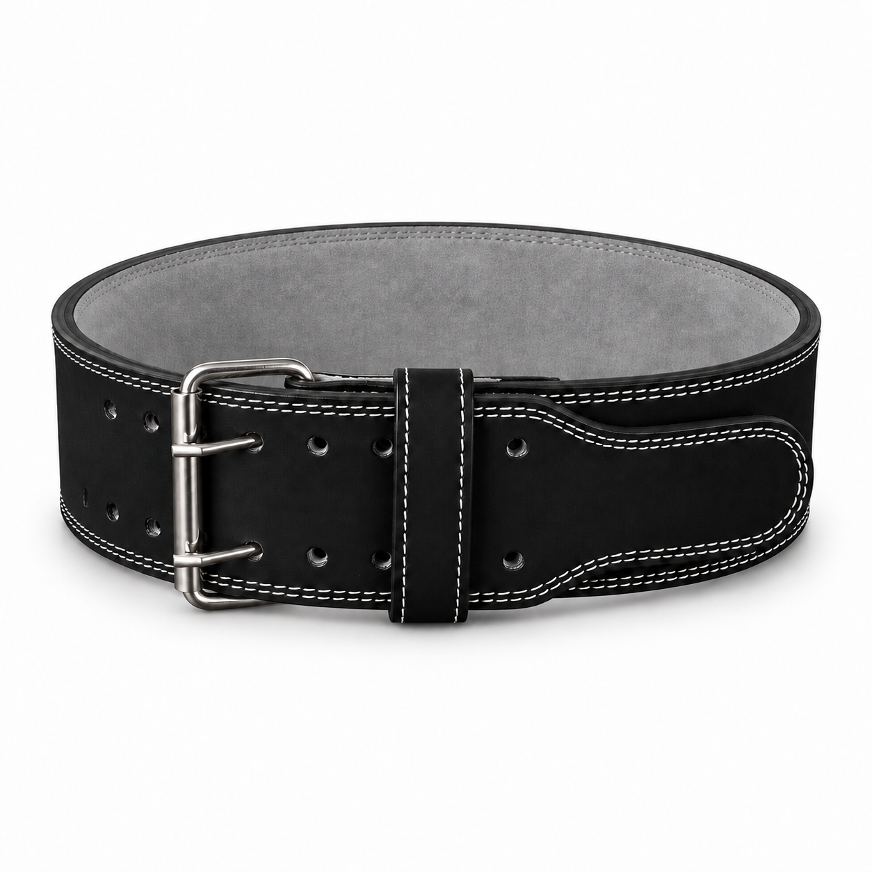 Black / Light Grey custom Buckle powerlifting belt colour combination