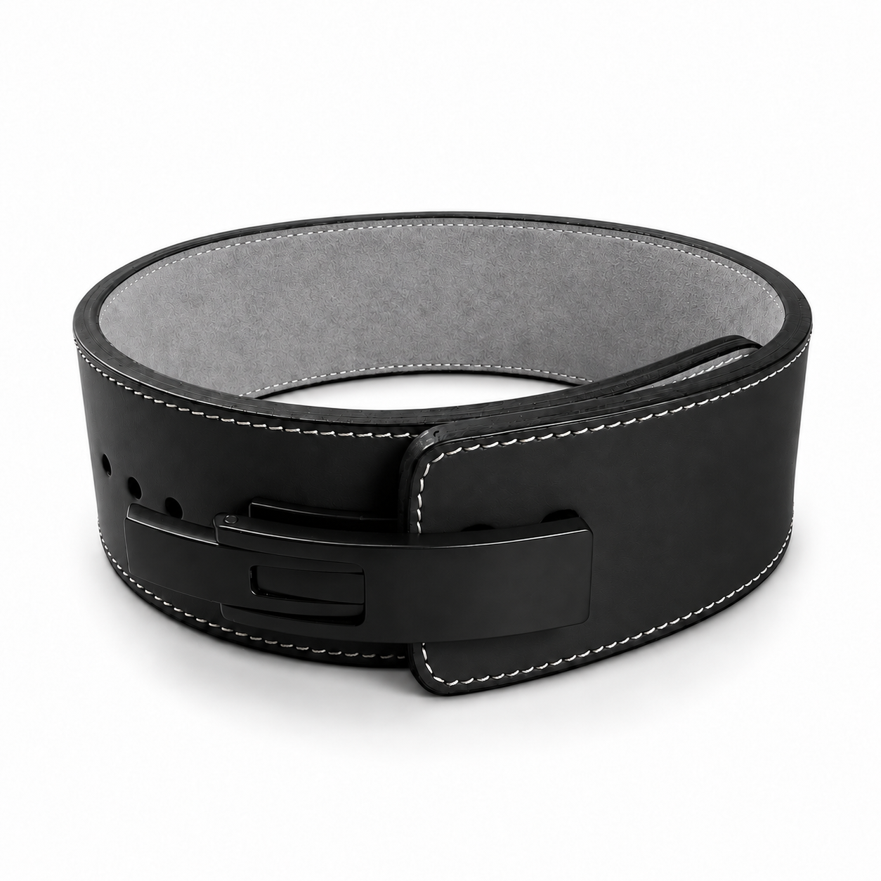 Black / Light Grey custom Lever powerlifting belt colour combination