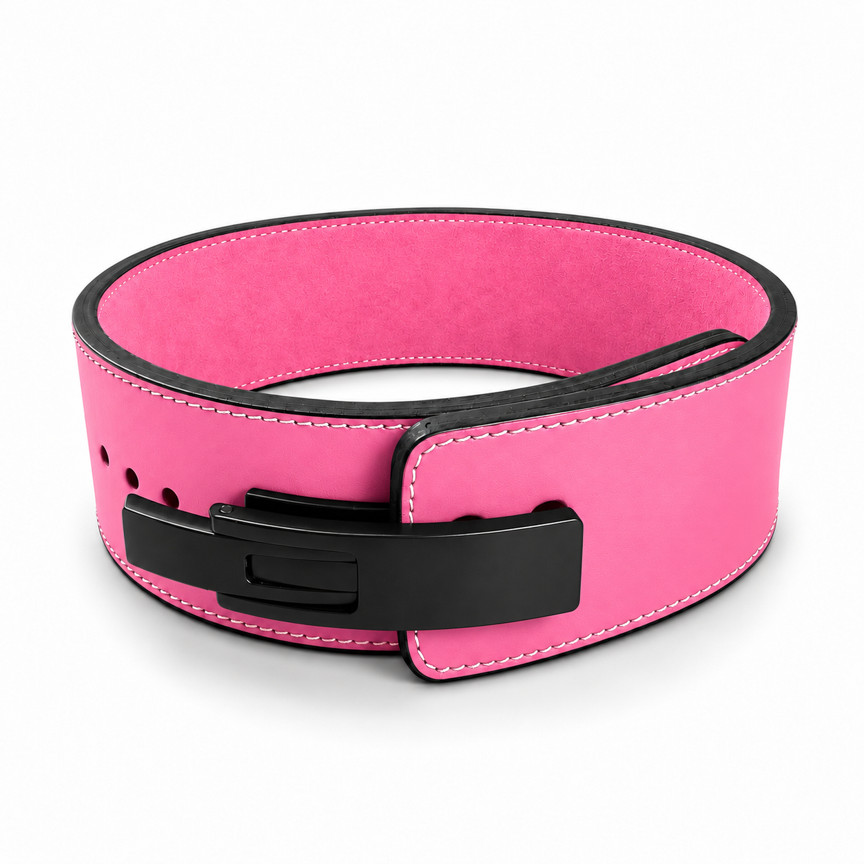 Plastic Pink custom Lever powerlifting belt colour combination